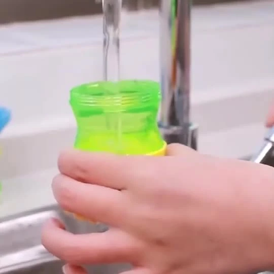 家庭用キッチンツールプラスチック液体石鹸ディスペンサーポット皿クリーニングブラシ